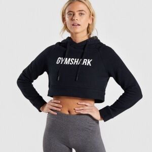 Black GymShark Cropped Hoodie. Size Medium.